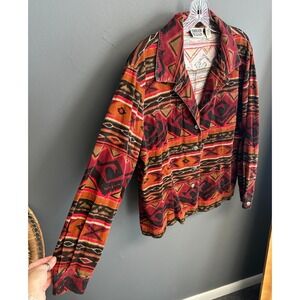 Vintage 90s Chico's Design 2 Southwestern Shirt Jacket Womens US Size 12 Aztec